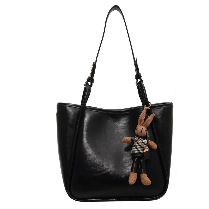 Brown Leather Cross-Body Tote Bag for Women - Image 2