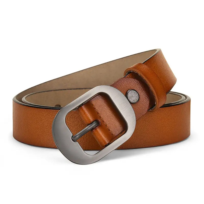 Women's Black Leather Belt with Silver Buckle - Image 11