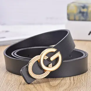 Women's Black Leather Belt with Silver Buckle — feature 13