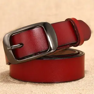 Women's Black Leather Belt with Silver Buckle — feature 14