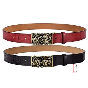 Women's Black Leather Belt with Silver Buckle — feature 16