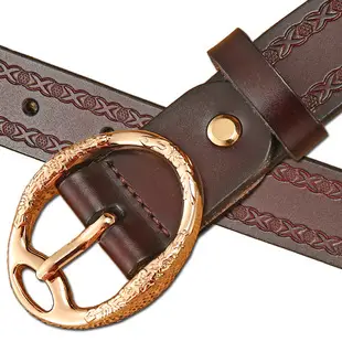 Women's Black Leather Belt with Silver Buckle — feature 9