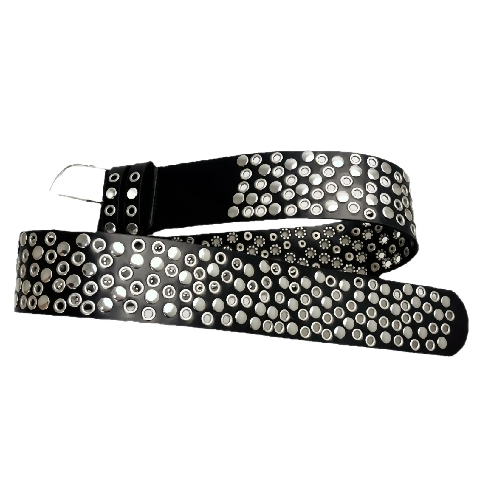 Y2K Punk Wide Belt Air Eye Rivets Gold - Image 13