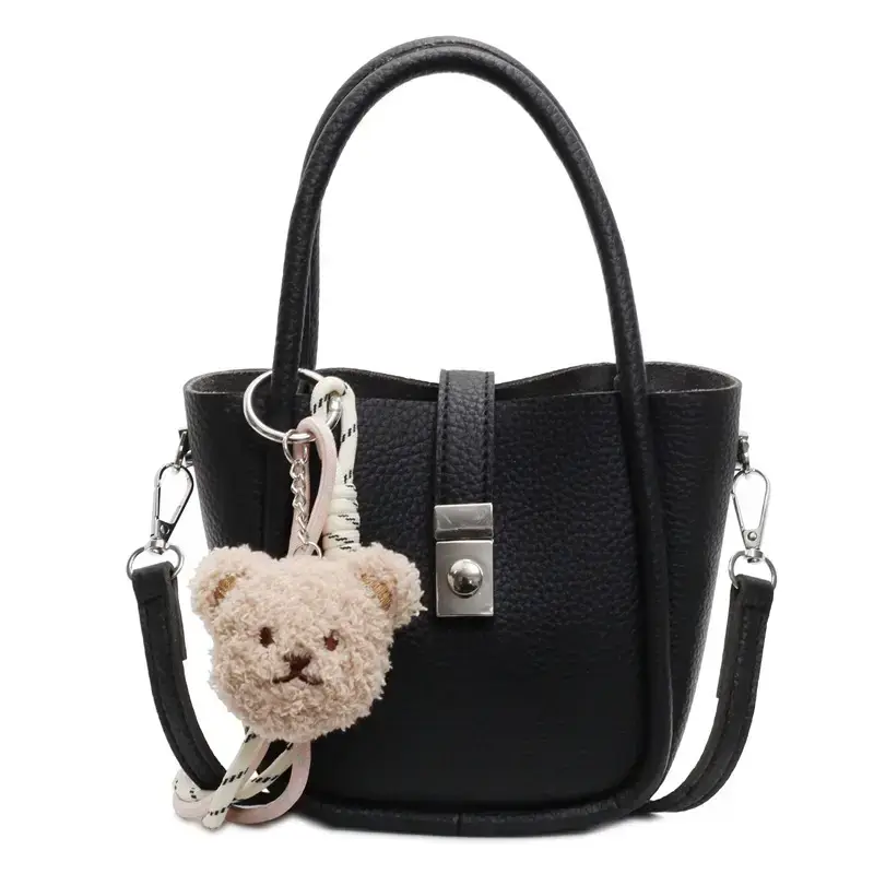 Light Grey Bear Charm Shoulder Bag 2025 - Image 2