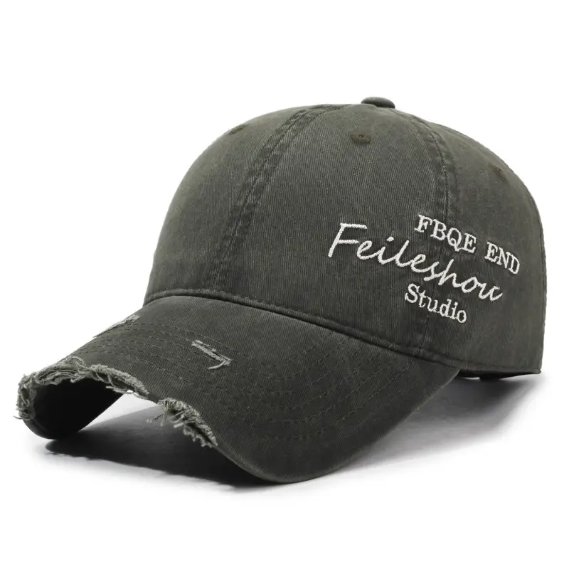 Men's Green Letter Embroidered Cap FELeShore Studio - Image 4