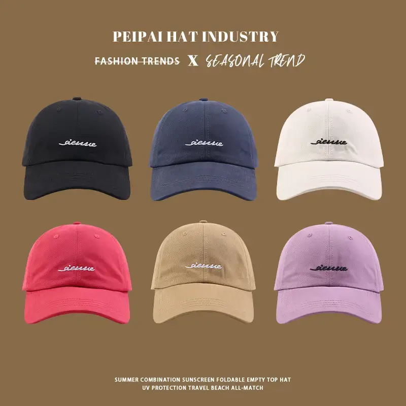 White Embroidered Baseball Cap for Women Men College Style - Image 8