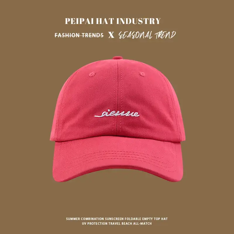 White Embroidered Baseball Cap for Women Men College Style — feature 6