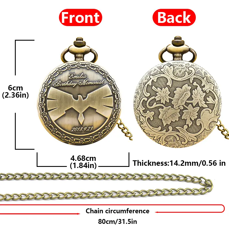 Retro Hollow Pocket Watch for Men Women Students Quartz Gold Chain - Image 3