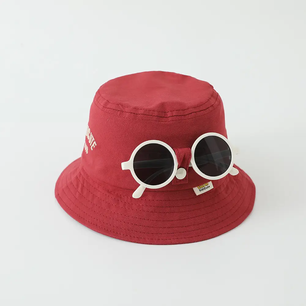 Red Sunglasses Cap for Girls Boys Summer Sunshade