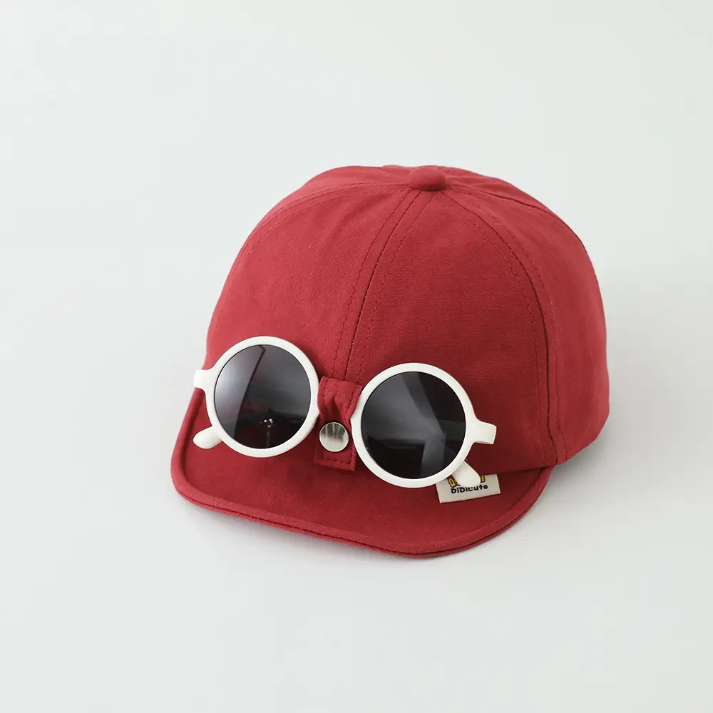 Red Sunglasses Cap for Girls Boys Summer Sunshade