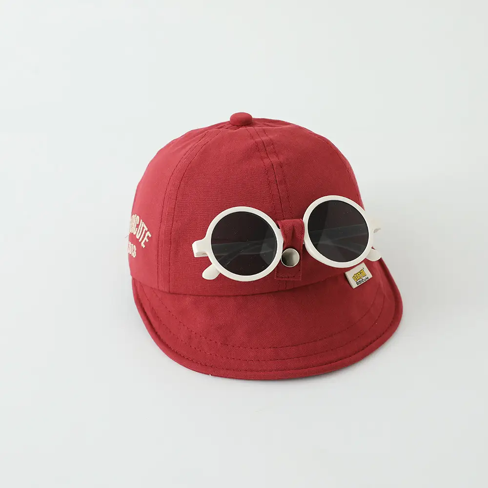 Red Sunglasses Cap for Girls Boys Summer Sunshade