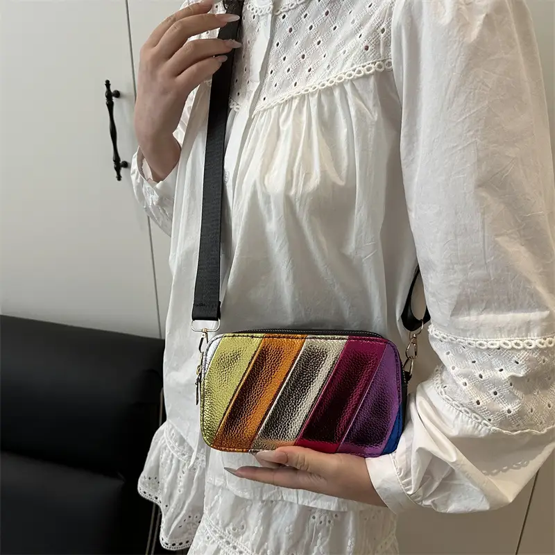 Korean Style Stripe Crossbody Bag for Women