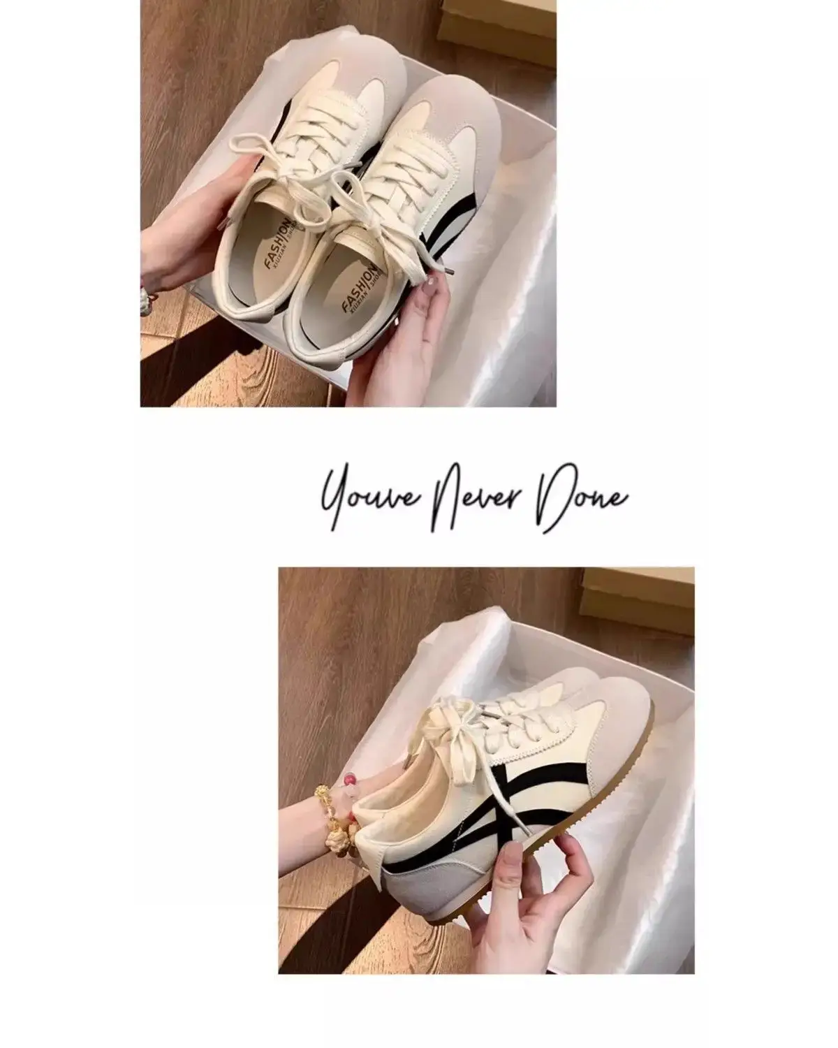 Women's White German Training Shoes Flat All-match Sports Casual — feature 14