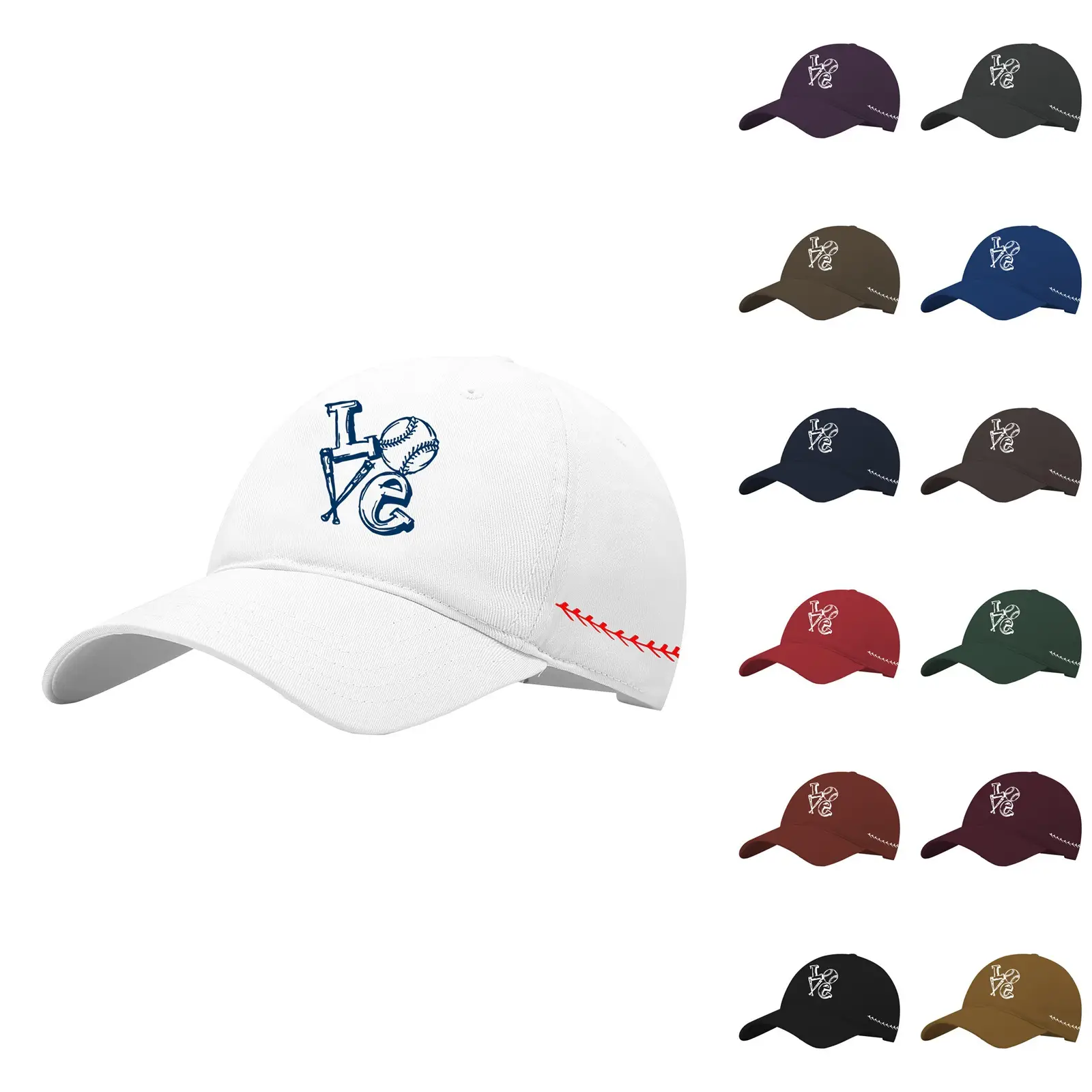 Men's Black Baseball Cap with "Love" Design