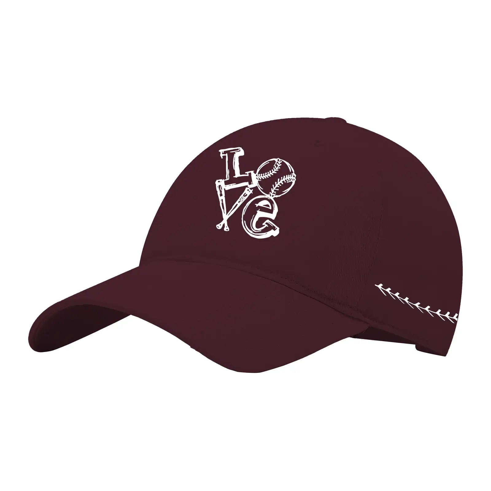 Men's Black Baseball Cap with "Love" Design