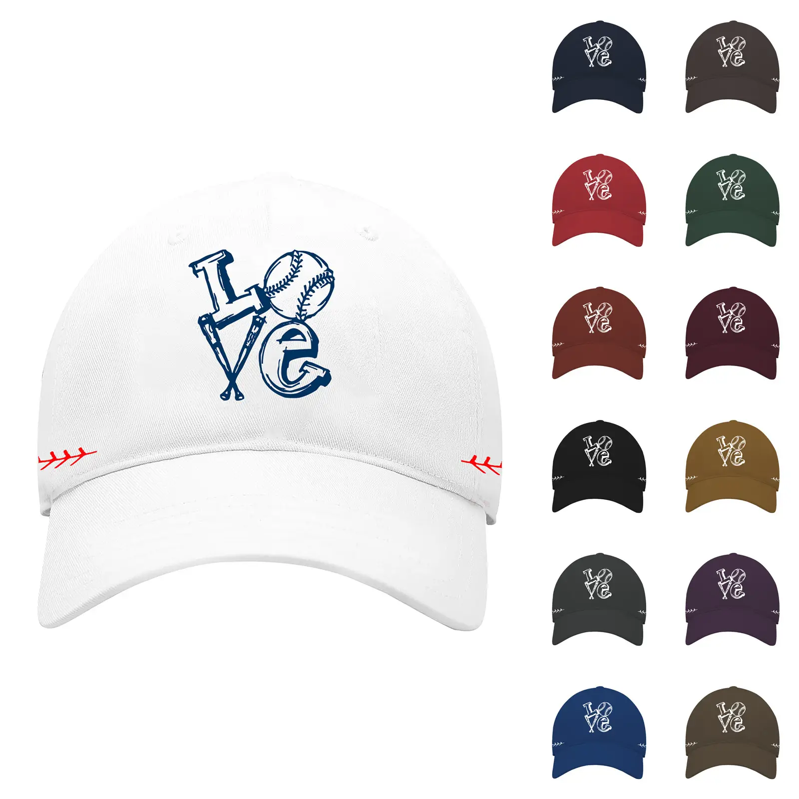 Men's Black Baseball Cap with "Love" Design — feature 2