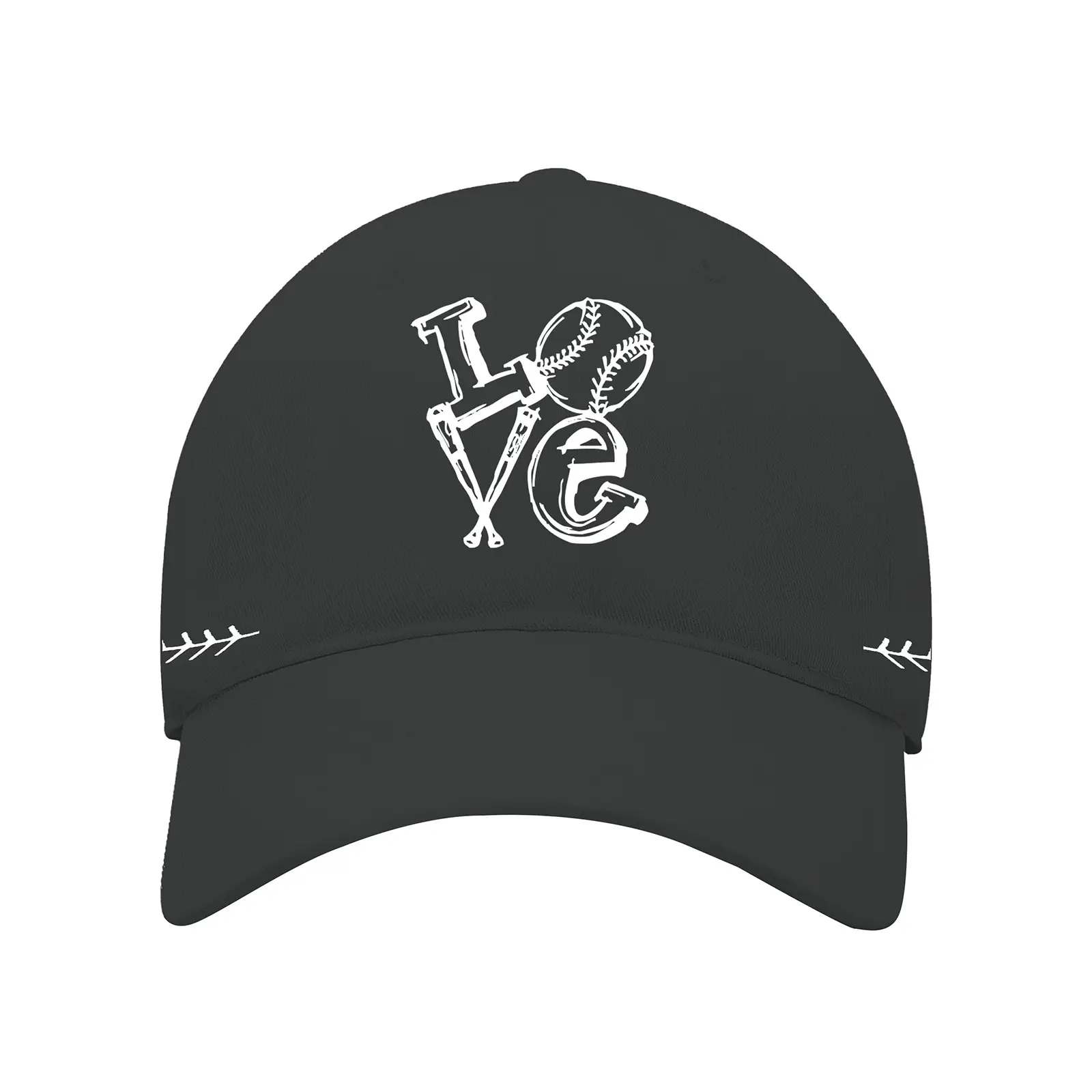 Men's Black Baseball Cap with "Love" Design
