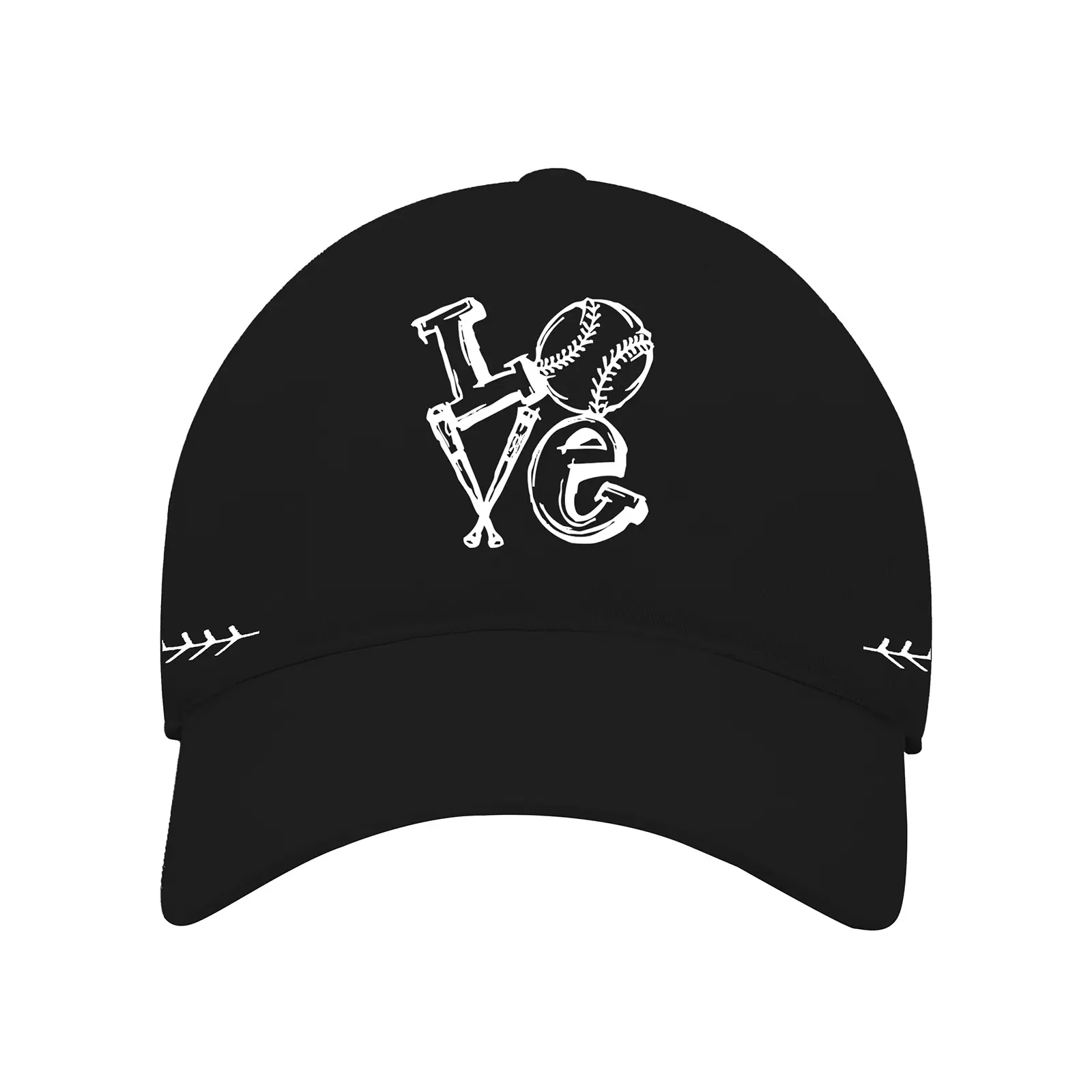 Men's Black Baseball Cap with "Love" Design