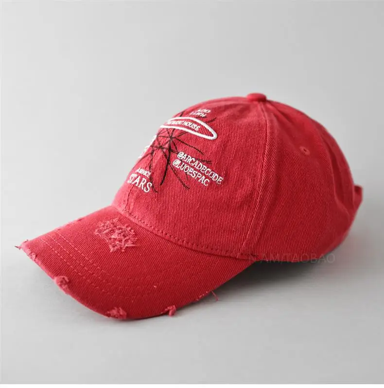 Red American Letter Embroidered Baseball Cap for Men Women — feature 5