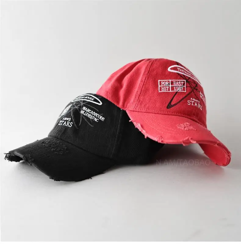 Red American Letter Embroidered Baseball Cap for Men Women — feature 9