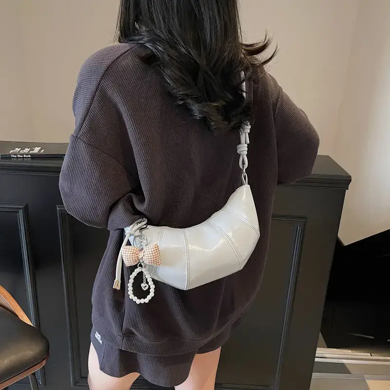 Women's Korean Style Shoulder Bag with Bow Decor - Image 7