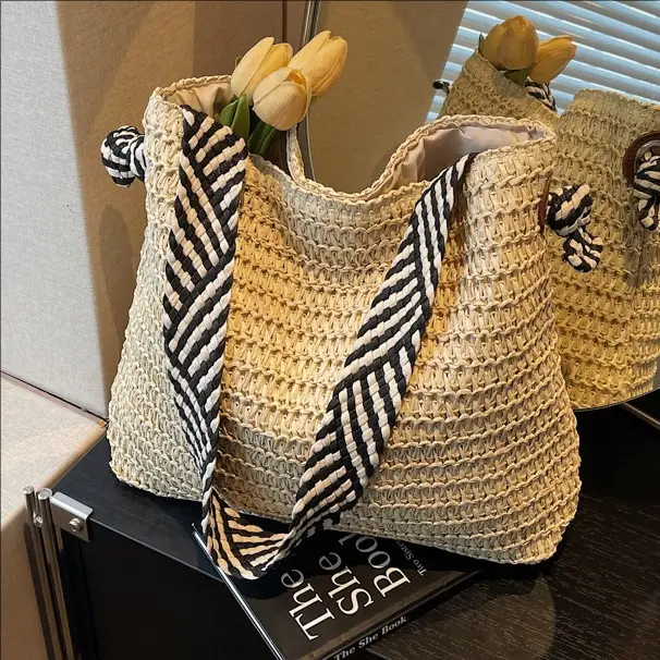 Straw Woven One-shoulder Tote Bag for Women