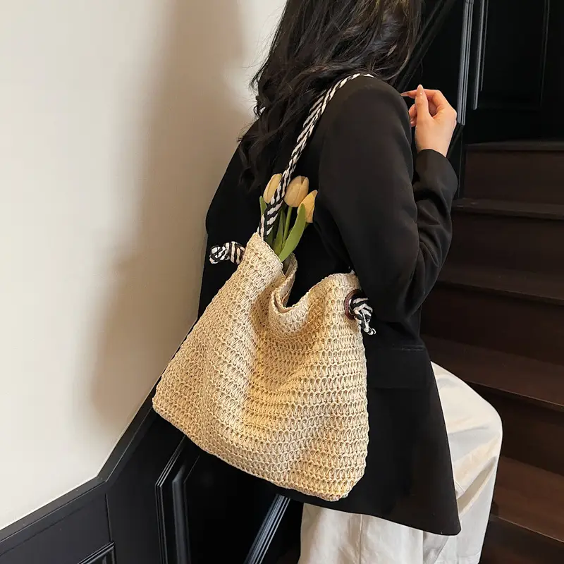 Straw Woven One-shoulder Tote Bag for Women