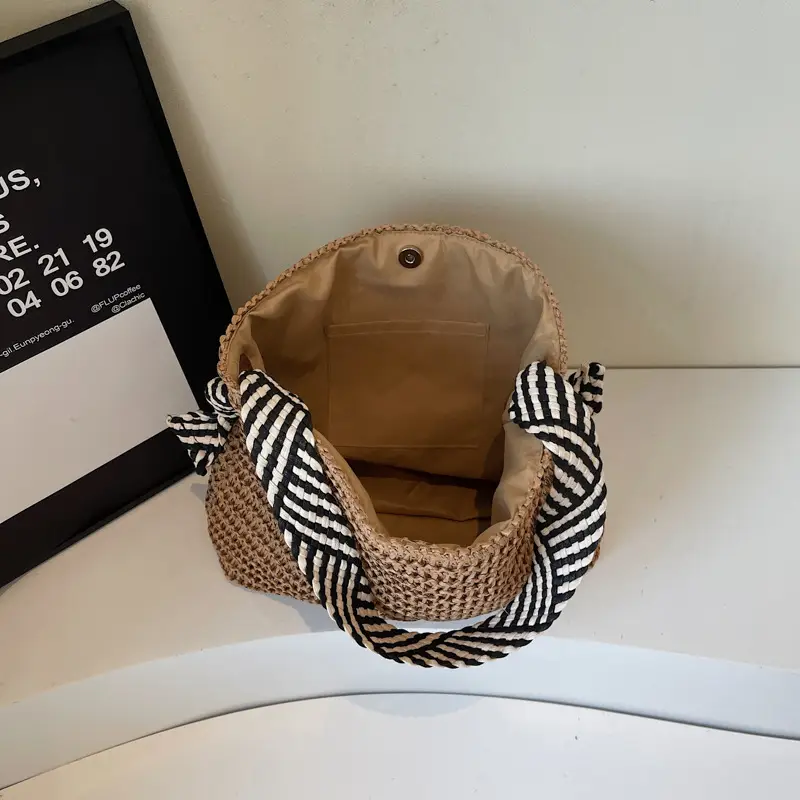 Straw Woven One-shoulder Tote Bag for Women