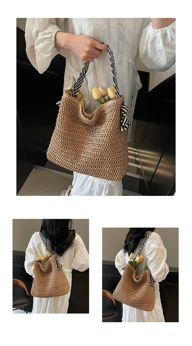 Straw Woven One-shoulder Tote Bag for Women — feature 10
