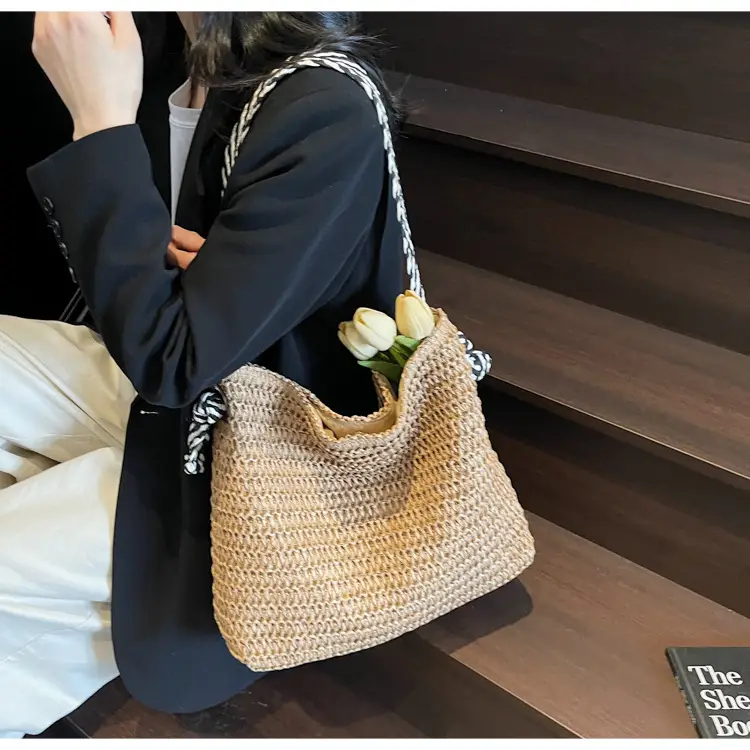 Straw Woven One-shoulder Tote Bag for Women — feature 14