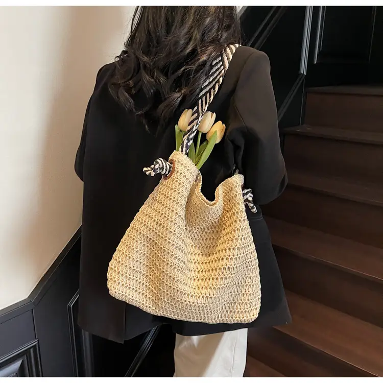 Straw Woven One-shoulder Tote Bag for Women — feature 18