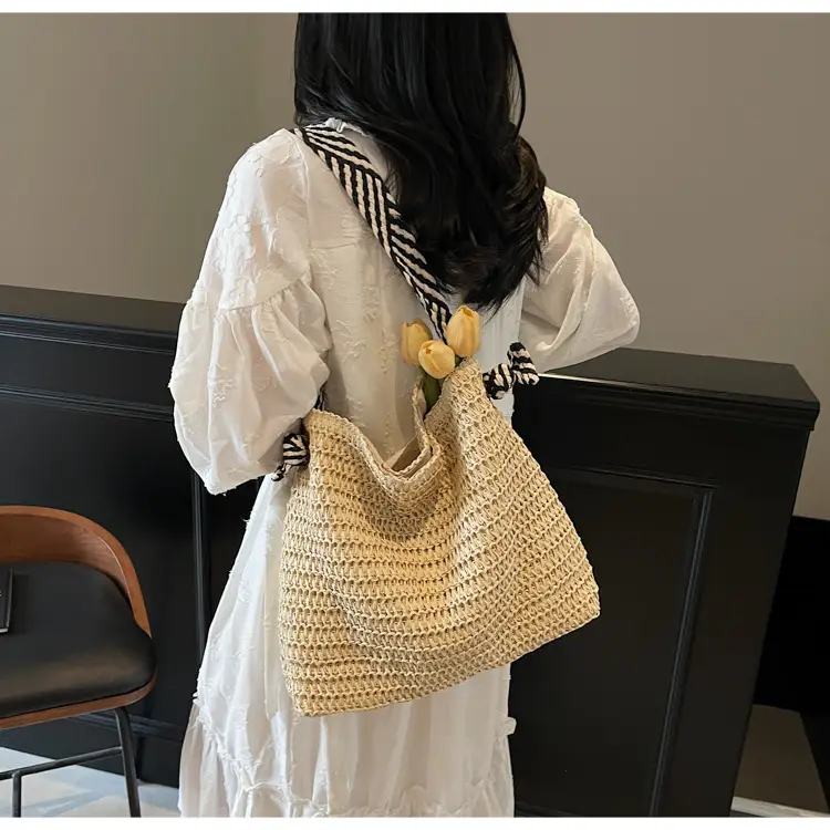 Straw Woven One-shoulder Tote Bag for Women — feature 19