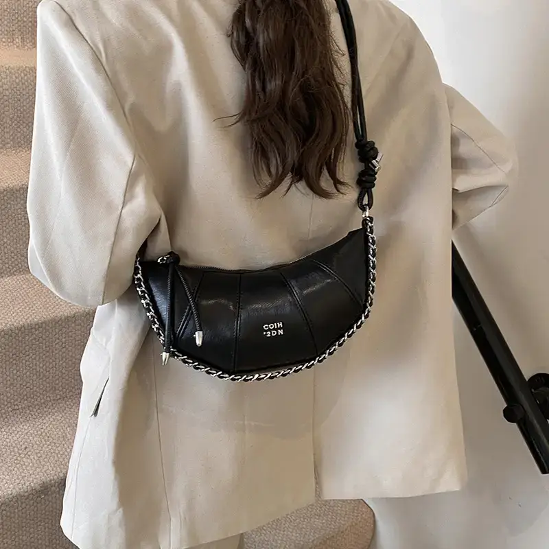 Women's Cream Leather Crossbody Bag with Lace Trim - Image 9