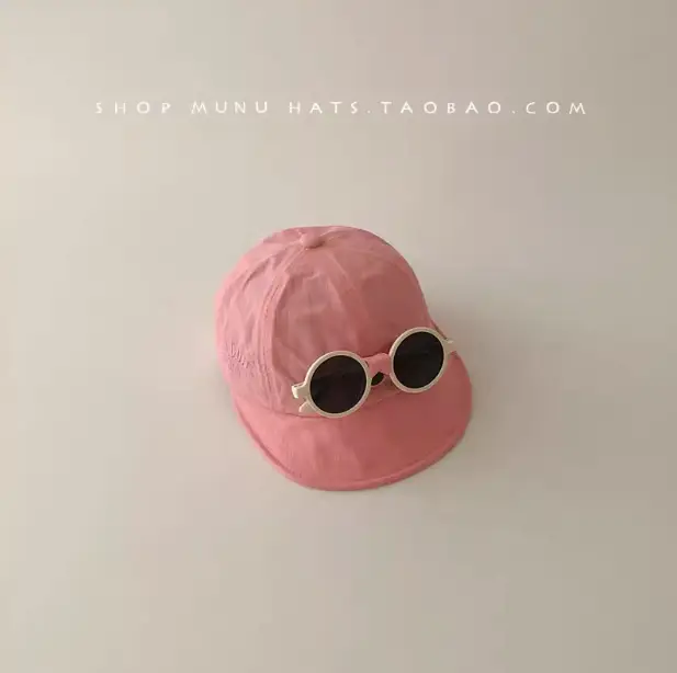 Kids Sunscreen Cap with Big Brim Hat Pink - Image 2