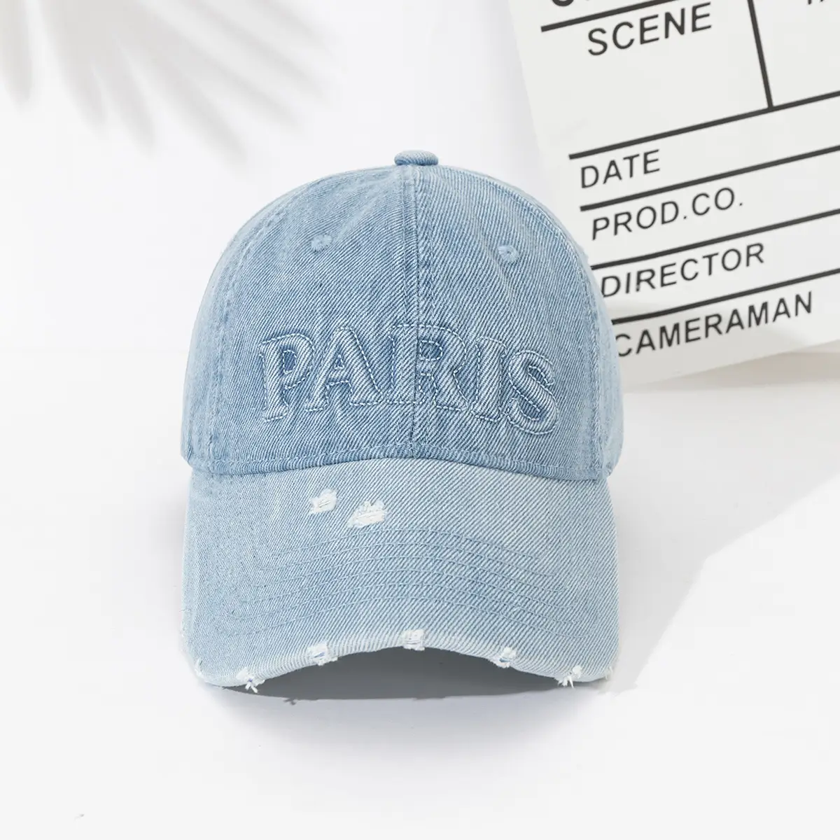 Vintage Denim Baseball Cap with Monogram Sun Hat for Men - Image 3