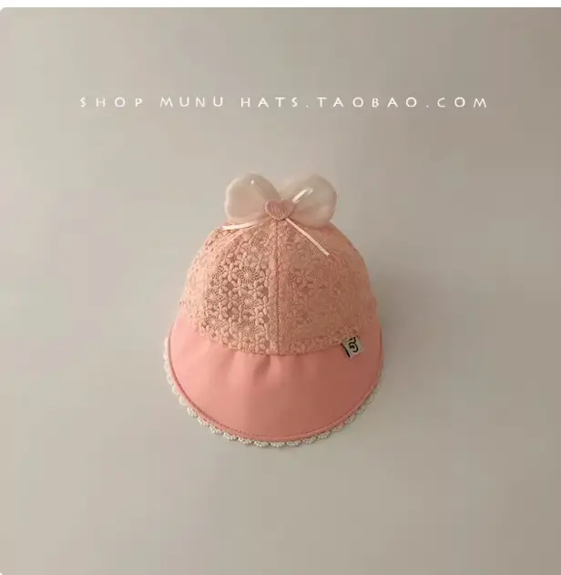 Baby Lace Princess Hat Pink Sunshade Cap - Image 3
