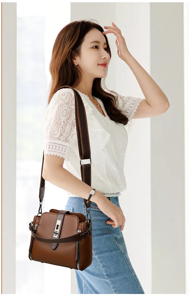 2026 Women's Black Leather Shoulder Crossbody Bag — feature 12
