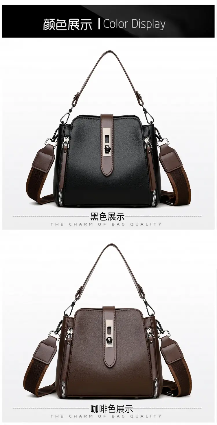 2026 Women's Black Leather Shoulder Crossbody Bag — feature 21