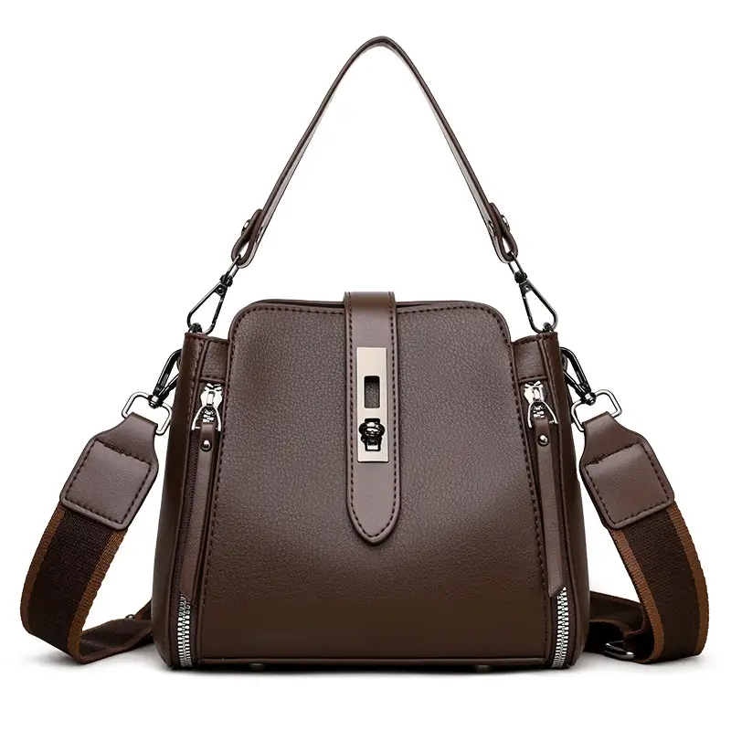 2026 Women's Black Leather Shoulder Crossbody Bag - Image 2