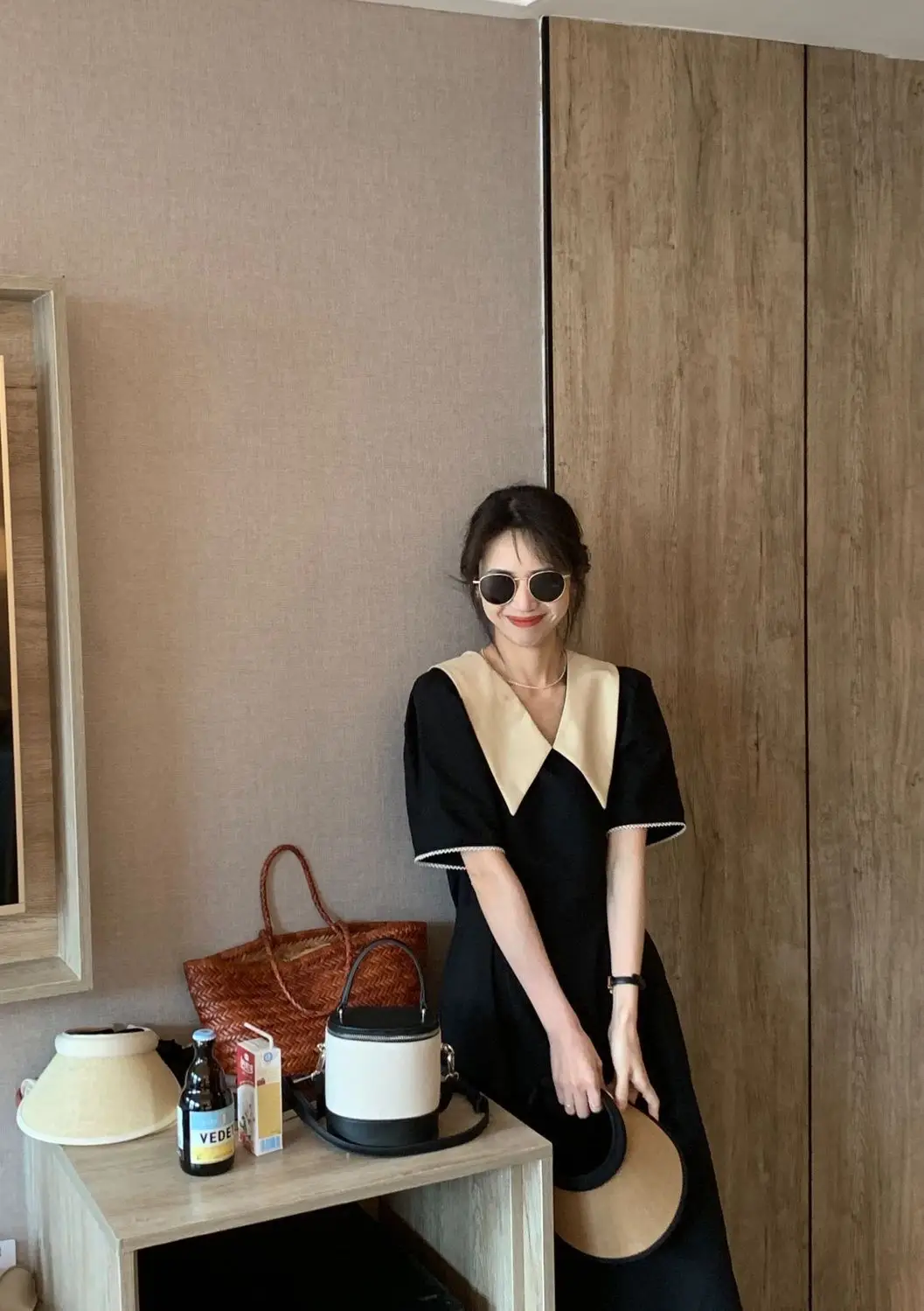 French V-Neck Black Dress for Plus Size Women — feature 13