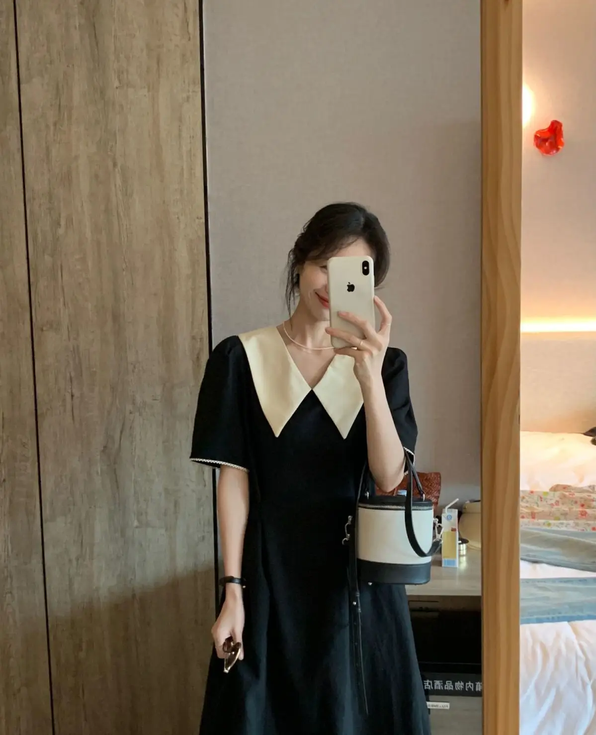 French V-Neck Black Dress for Plus Size Women — feature 17