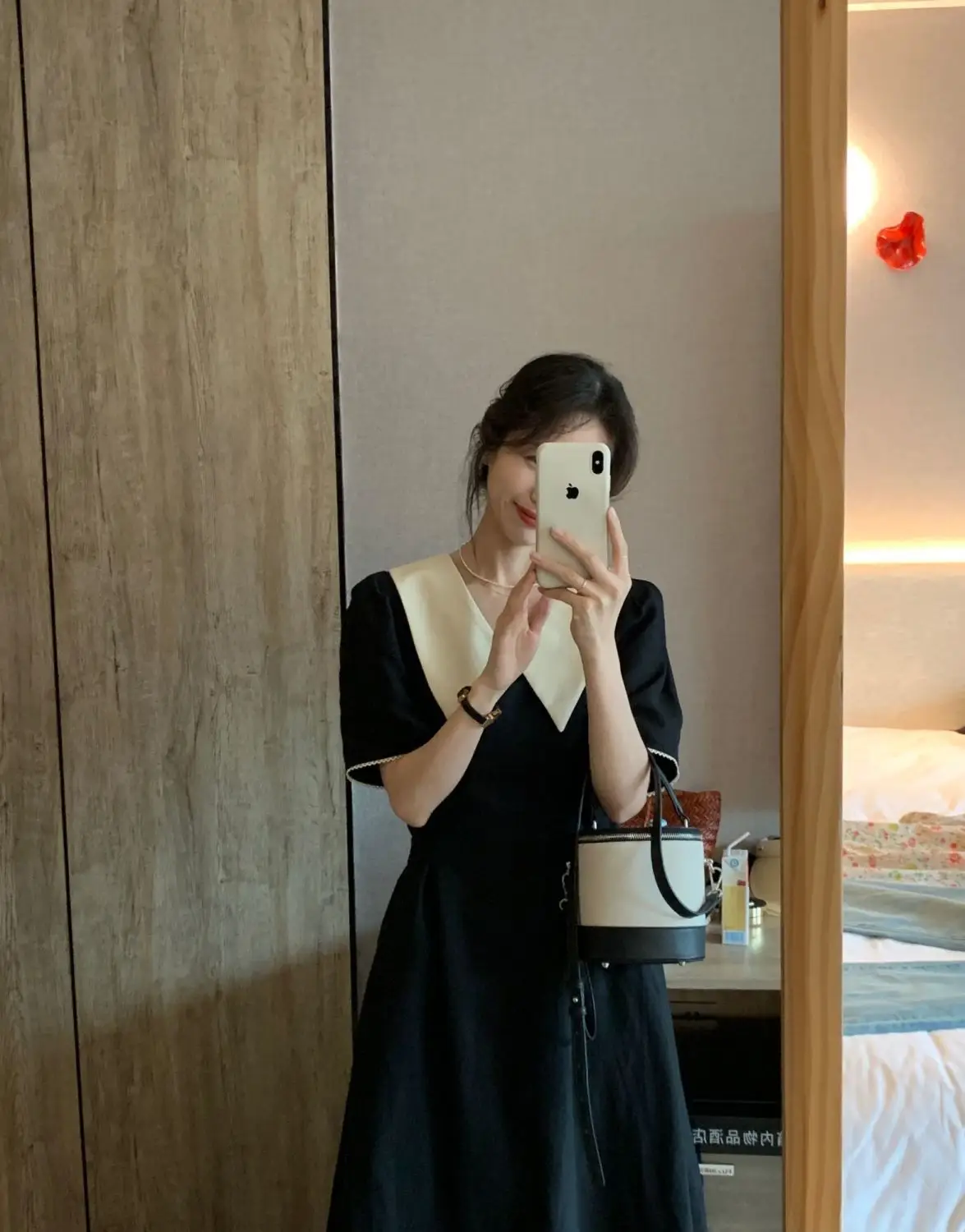French V-Neck Black Dress for Plus Size Women — feature 18
