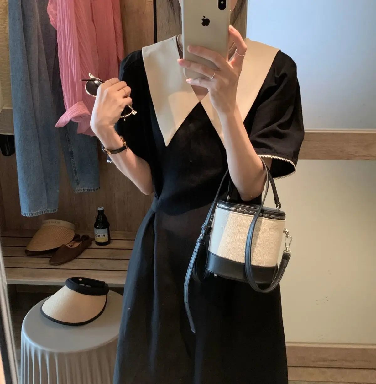 French V-Neck Black Dress for Plus Size Women — feature 20