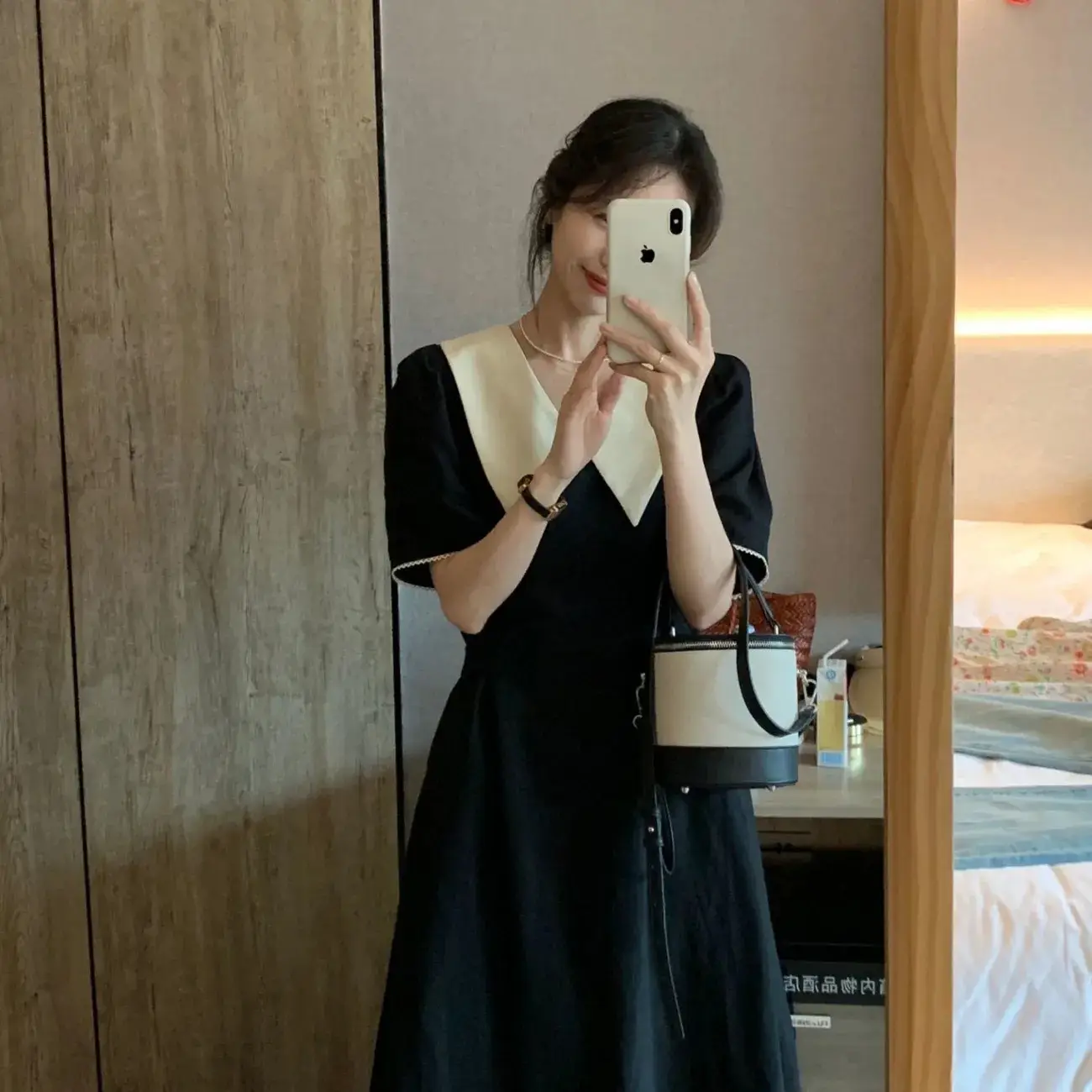 French V-Neck Black Dress for Plus Size Women — feature 6