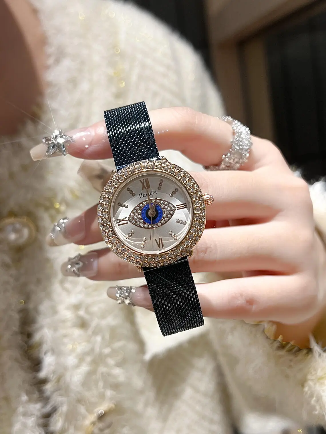 Cross-Border Diamond Watch Set for Women Light Luxury Waterproof — feature 6