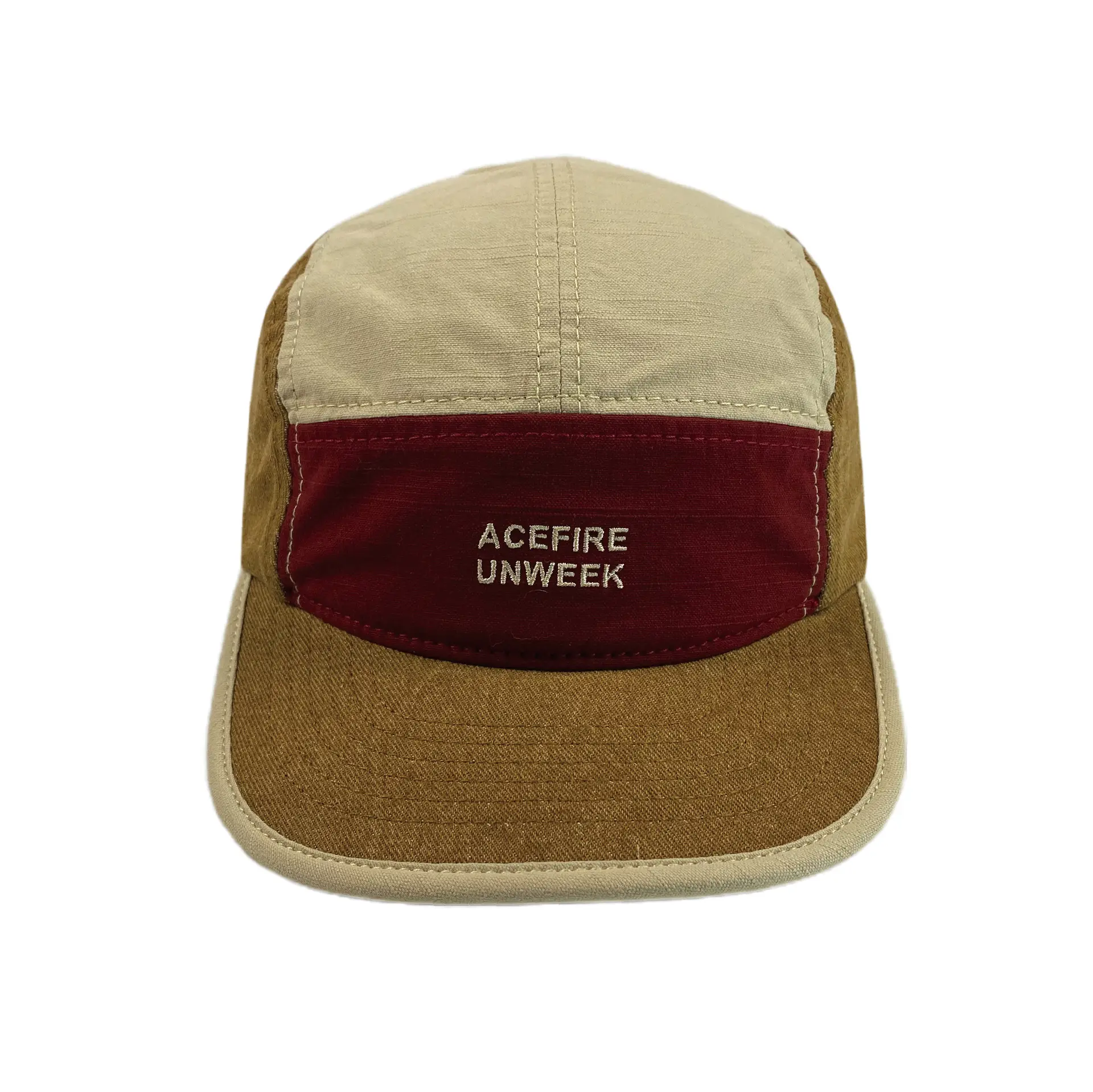 Women's Beige Maroon Duck Tissue Baseball Cap - Image 4