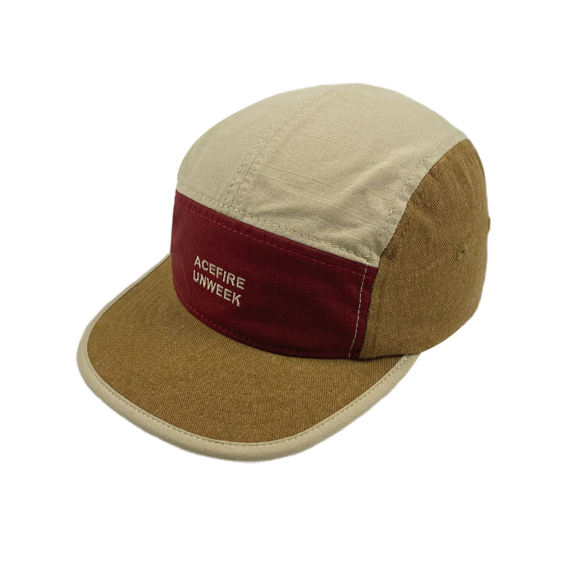 Women's Beige Maroon Duck Tissue Baseball Cap - Image 6