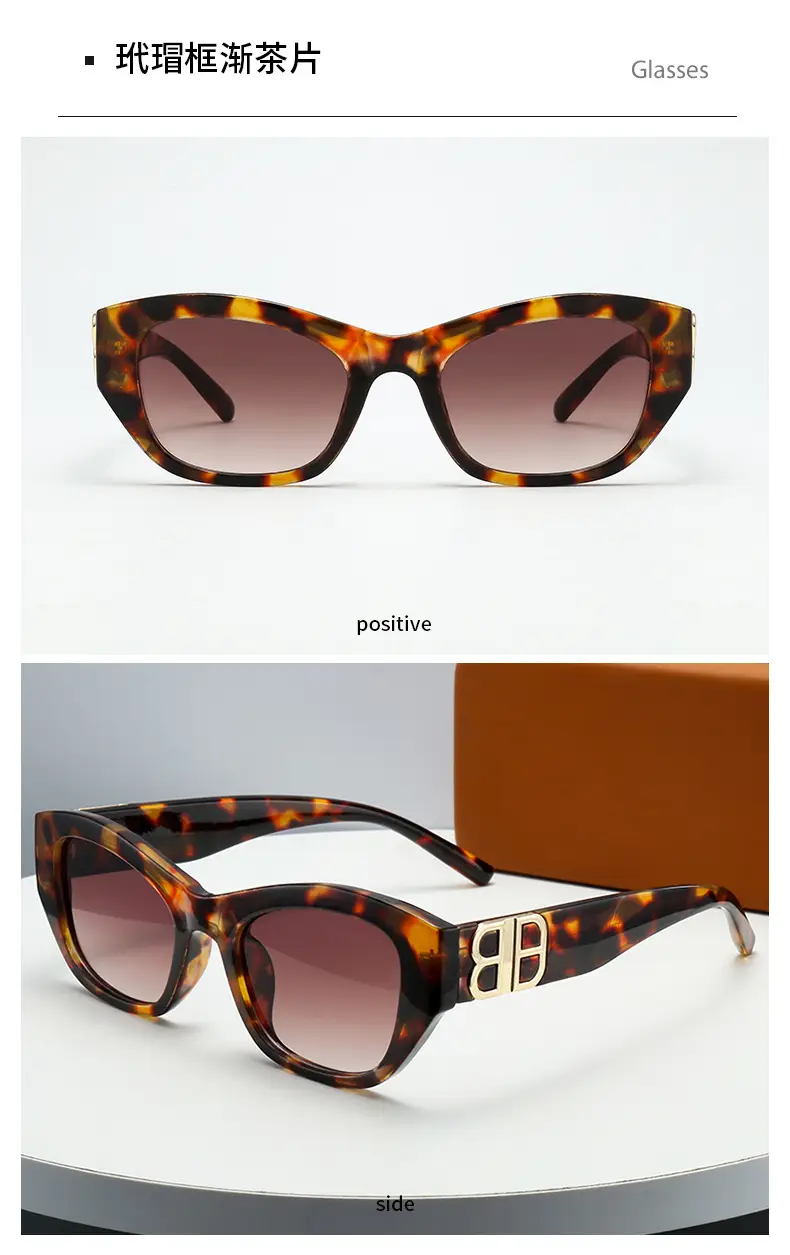 2025 Cat's Eye Sunglasses White Gold Lettered — feature 12