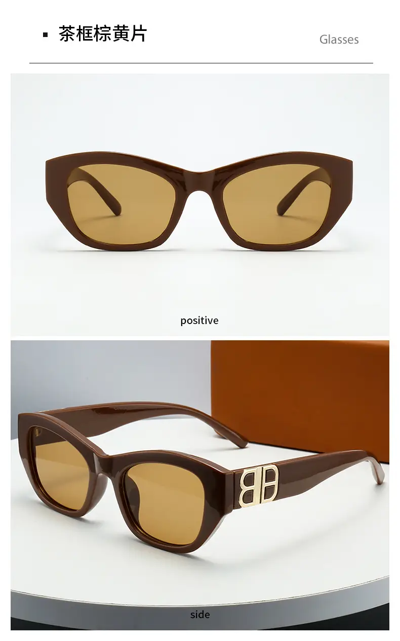 2025 Cat's Eye Sunglasses White Gold Lettered — feature 15
