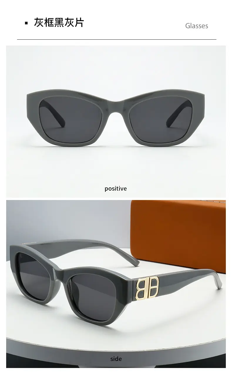 2025 Cat's Eye Sunglasses White Gold Lettered — feature 16